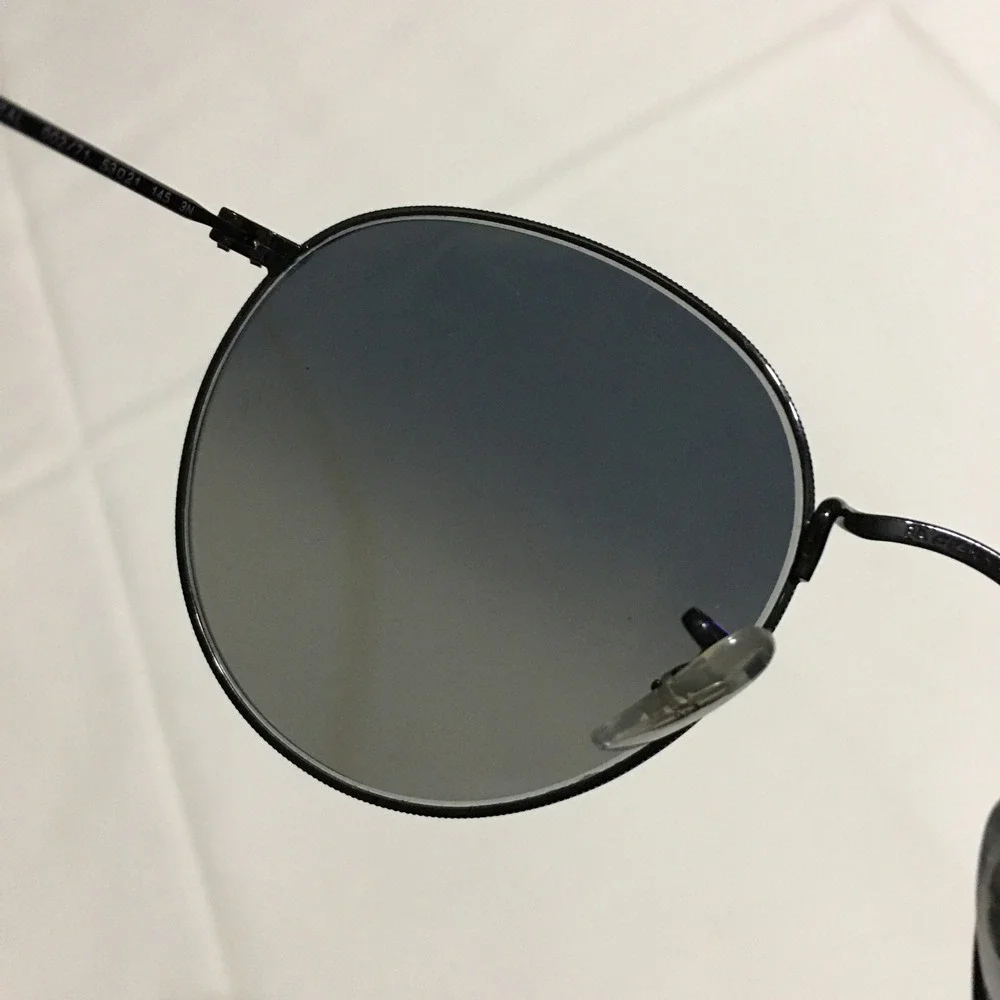 Ray-Ban RB3447-N 002/71 Sunglasses Round Metal 53-21-145 Black Italy